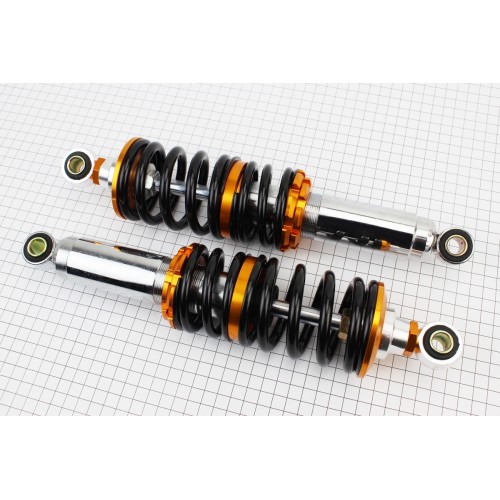 Амортизатор задній JH/CB/CG - 305мм*d67мм (втулка 12мм/втулка 12мм) чорний к-кт 2шт