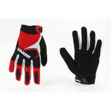 Рукавички мотоциклетні M-Червоні з кольоровими вставками