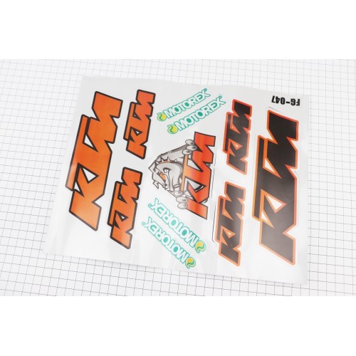 Наклейки набір 11шт "KTM" FG-047 (31x24см)