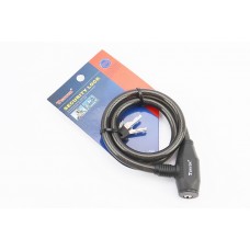 Замок протиугінний тросовий 800х10мм під ключ, TY420 Замок протиугінний тросовий 800х10мм під ключ, TY420