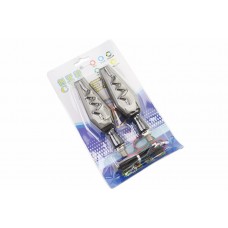 Поворот діодний на гнучкій ніжці + габарит білий LED човник тип 1 "секвентальний", 2шт