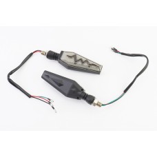 Поворот діодний на гнучкій ніжці + габарит білий LED човник тип 1 "секвентальний", 2шт