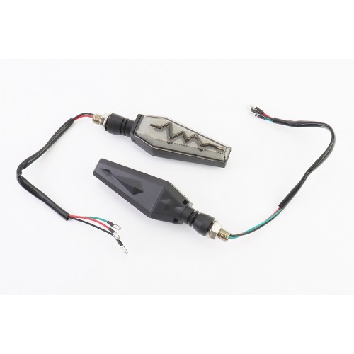 Поворот діодний на гнучкій ніжці + габарит білий LED човник тип 1 "секвентальний", 2шт