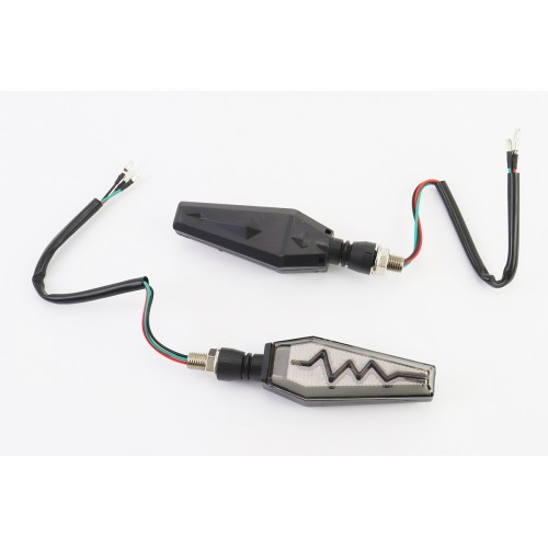 Поворот діодний на гнучкій ніжці + стоп сигнал/габарит LED ЧОЛОВІК тип 1"секвентальний", 2шт